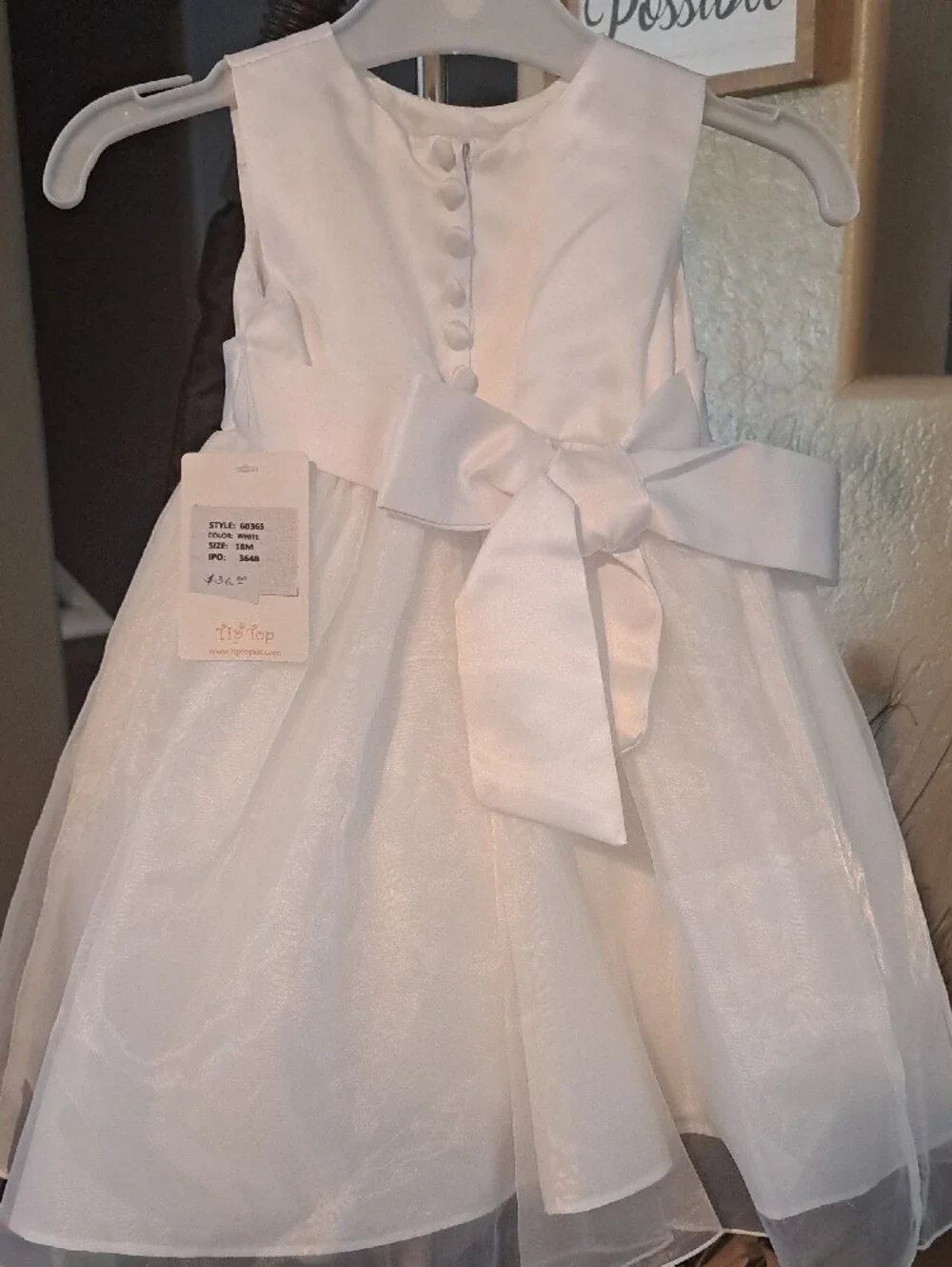 Baby Dress White Size 18 M.